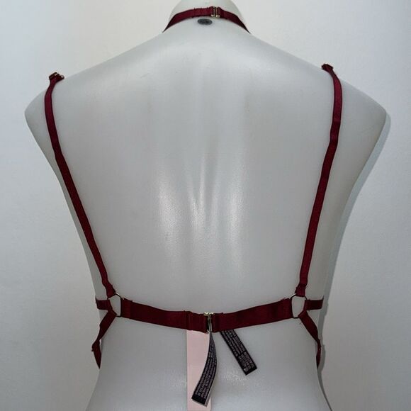 ✨Victoria’s Secret Burgundy Strappy Lace Teddy • One-Piece Lingerie Size XXL NWT - Picture 5 of 7